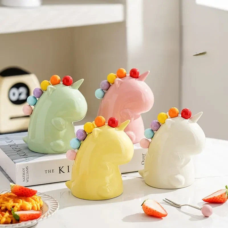 Ceramic Unicorn Stainless Steel Fruit Fork Set - Image 3