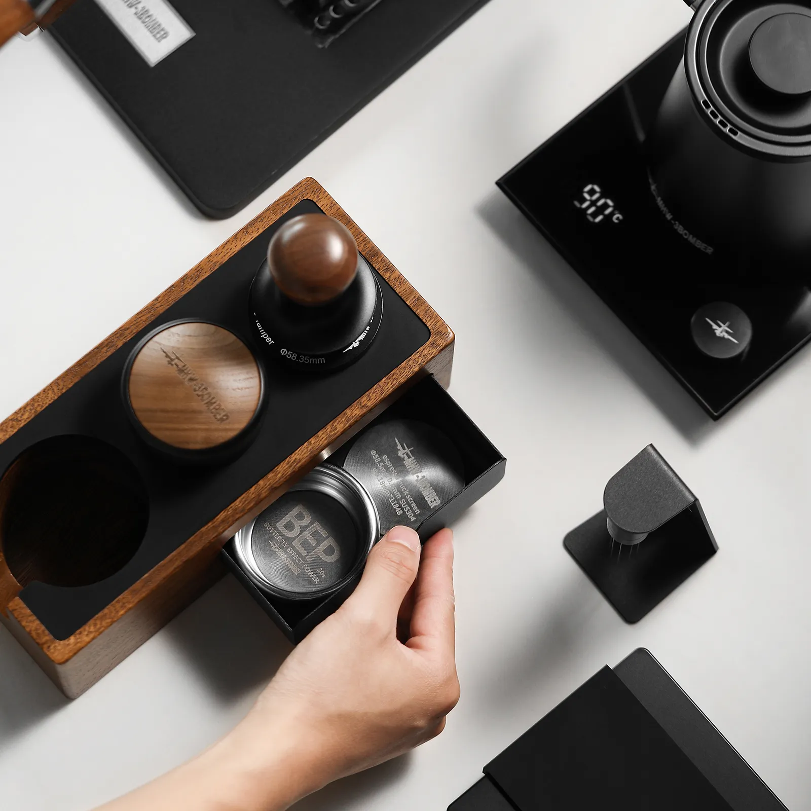 Barista Favorite Vintage Storage Box Tamper Station - Image 2