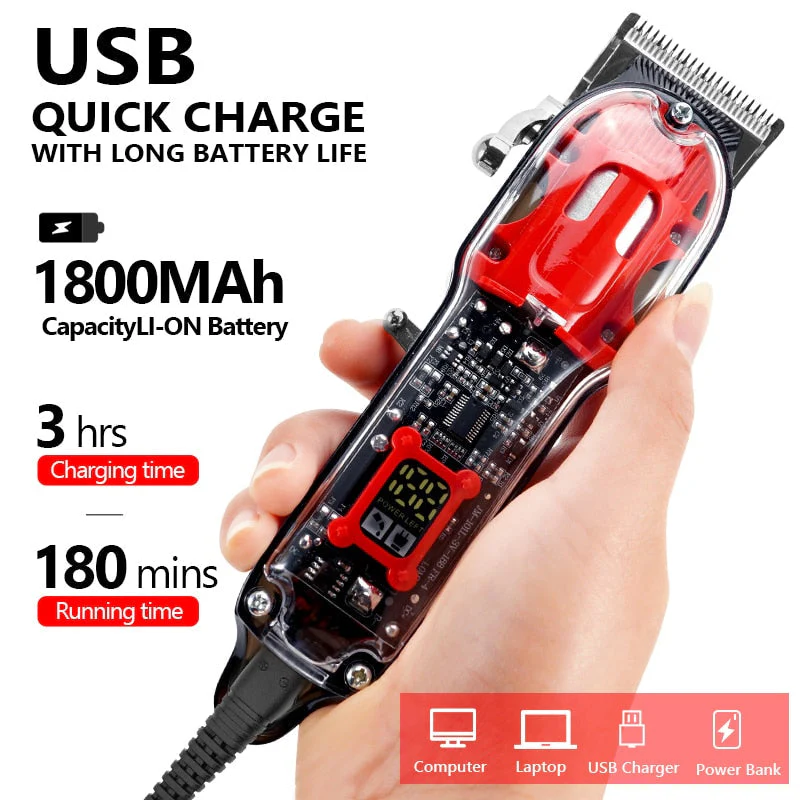 Professional Transparent LCD Hair Trimmer - Image 3