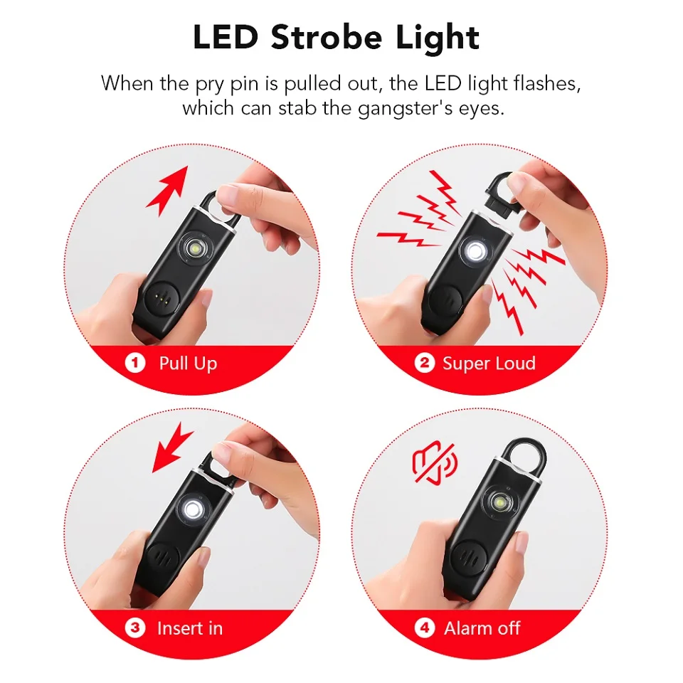 Emergency Self Defense Alarm Keychain - Image 3