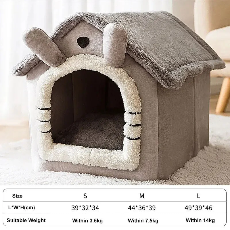 Foldable Fluffy Comfy Pet House - Image 3