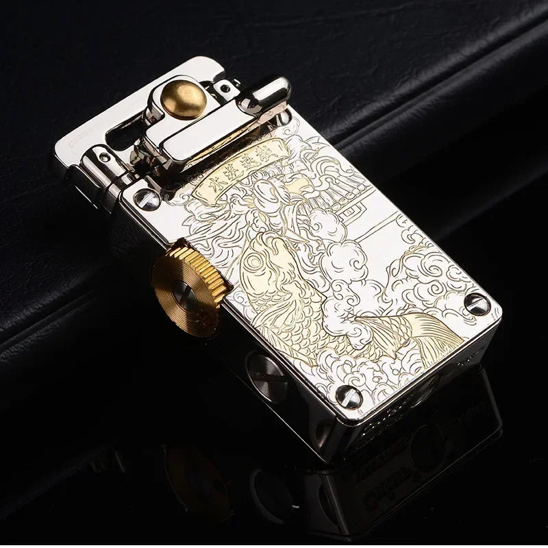 Ottonara Hand-Engraved Vintage Brass Windproof Lighter - Image 2