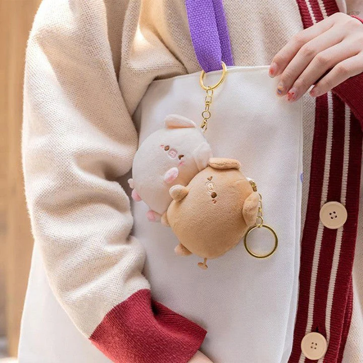 Love Birds Cute Plush Magnetic Keychain - Image 2