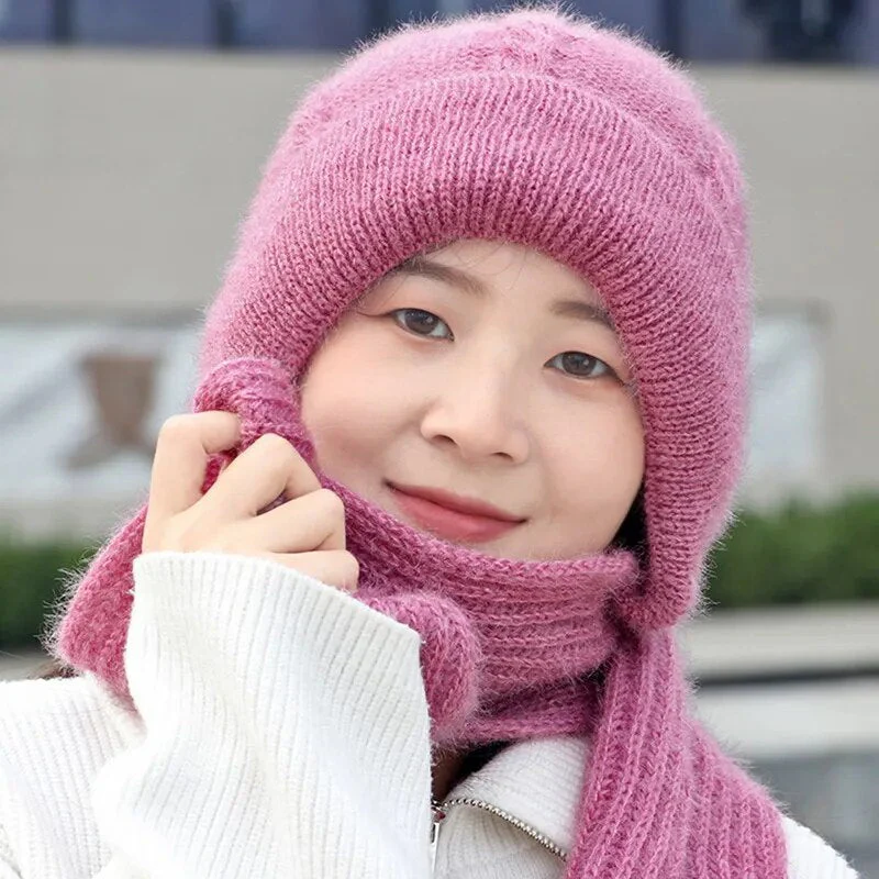 Winter Protection Plush Hat Scarf - Image 3