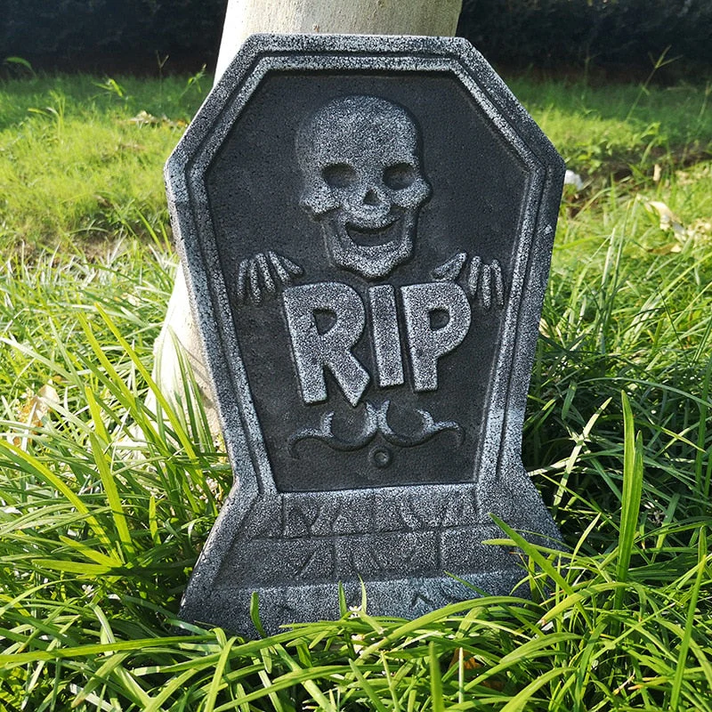 Foam Skeleton Halloween Tombstone - Image 1