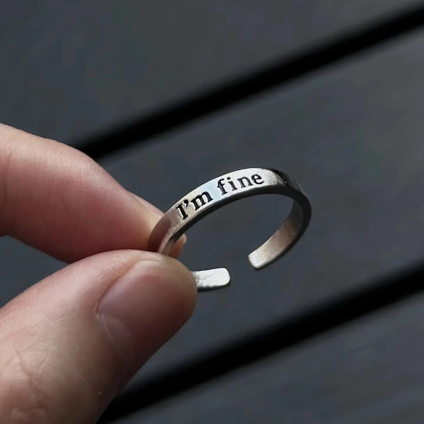 I'm Fine Save Me Adjustable Couple Ring - Image 2
