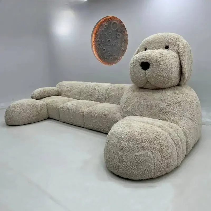 Giant Plush Dog Cozy Oversized Lounge Sofa - Image 1