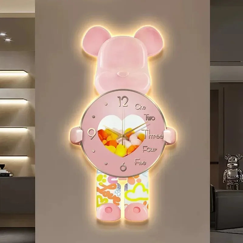 Glowing Star Bear LED Wall Clock - Image 2