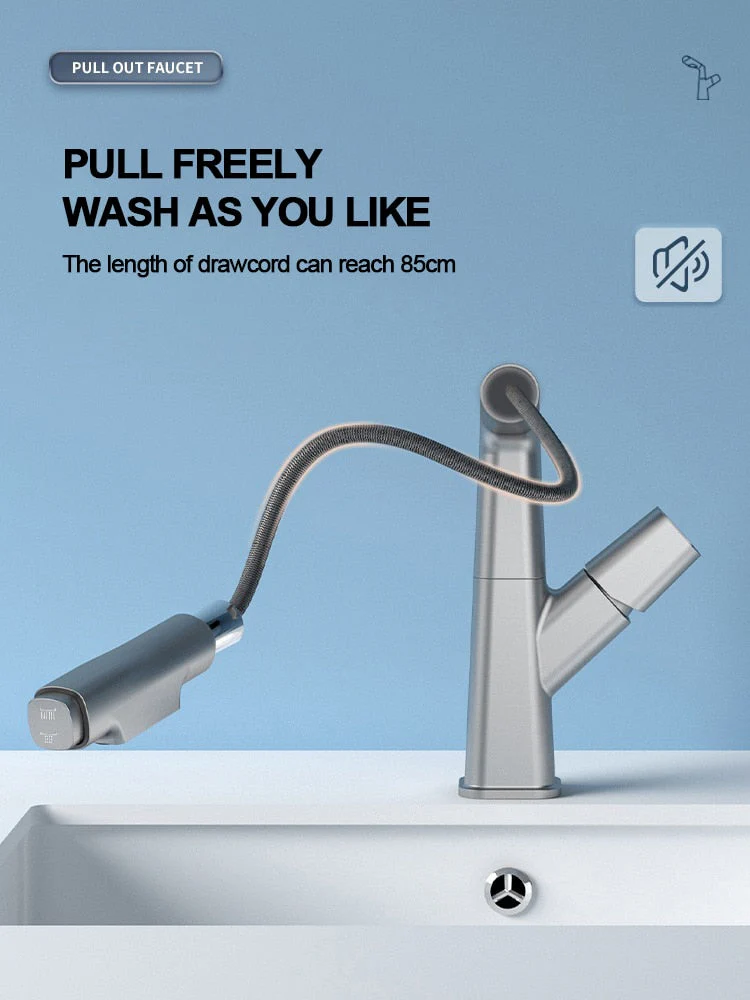 Futuristic Rotating European Pull Out Faucet - Image 3