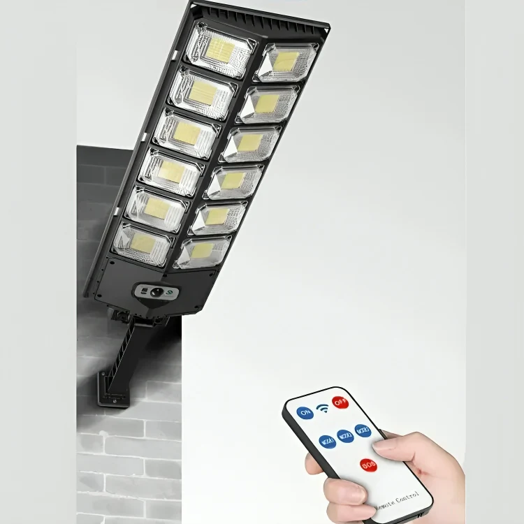 Solar LED Motion Sensor Wall Lamp Remote Control Garden Light - Image 1
