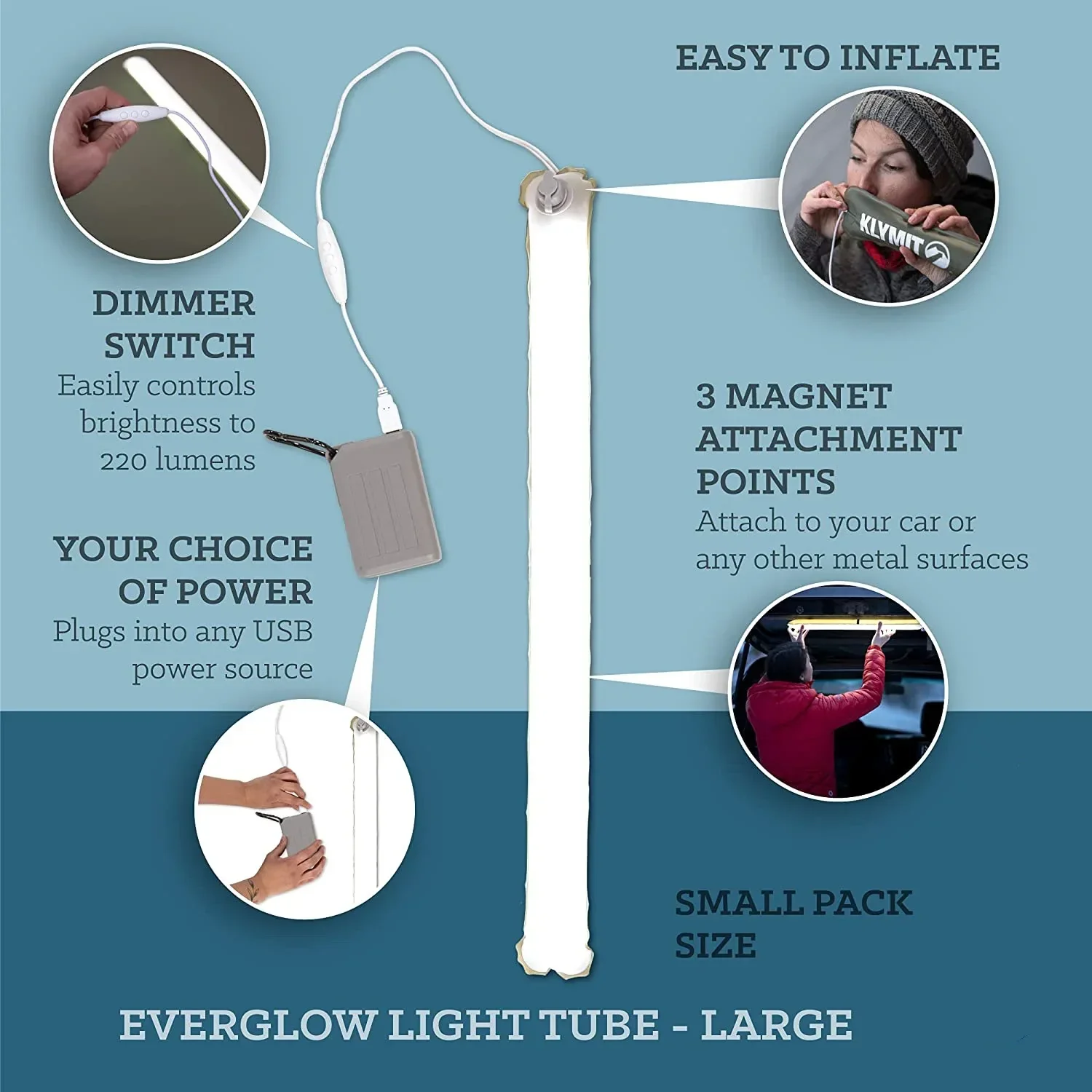 Portable Inflatable Camp Glow Folding Tent Light - Image 2