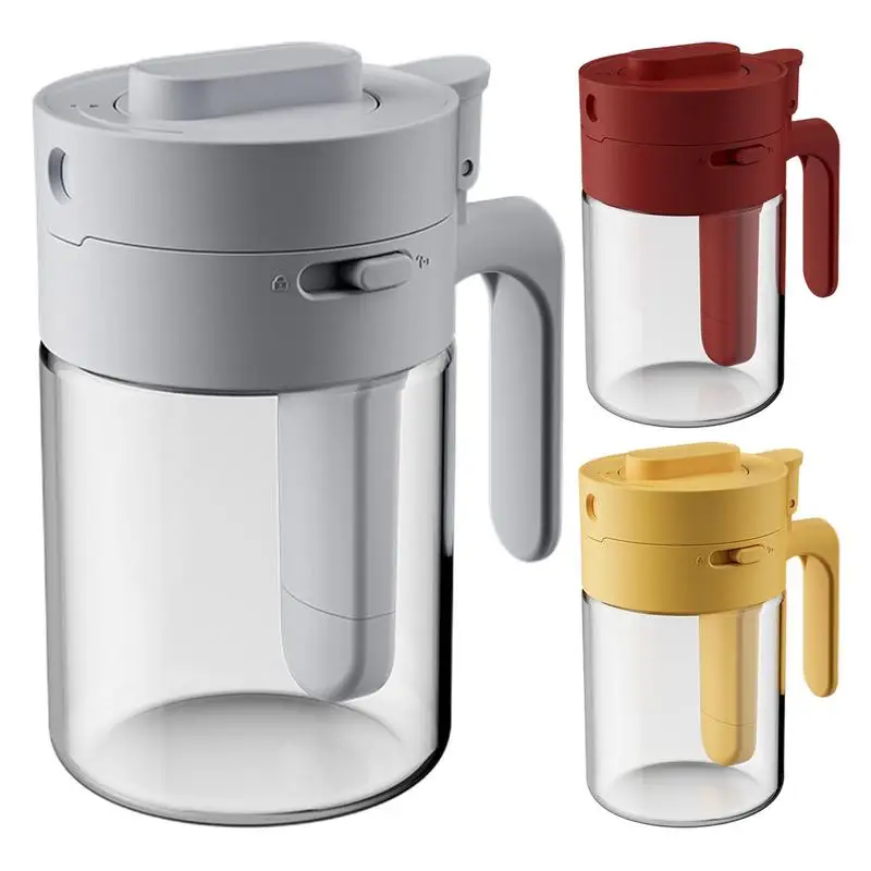 Transparent Glass Lockable Airtight  Seasoning Jar with Spoon - Image 2