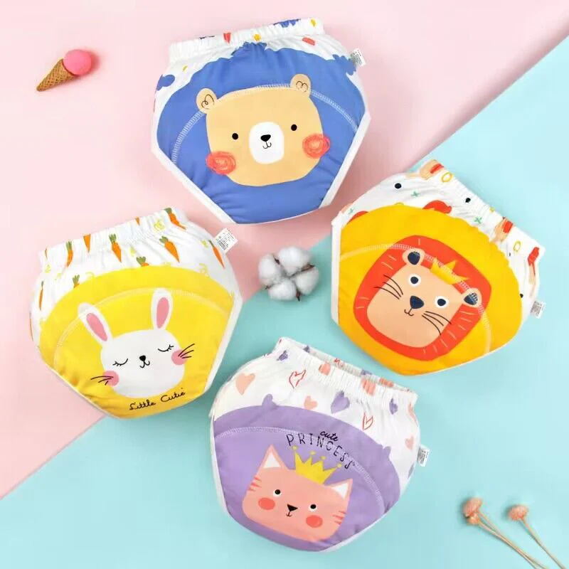 4-Pack Cute Animals Cotton Unisex Kids Underwear Set - Image 3