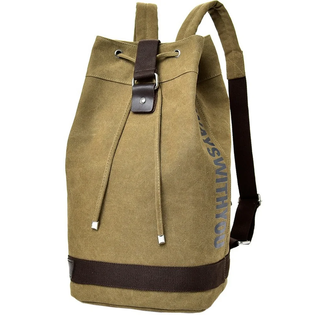 Casual Canvas Travel Bucket Backpack - Image 3