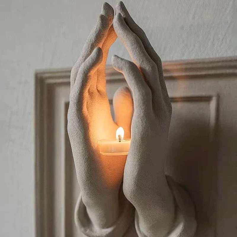 Praying Hands Nordic Wall Candle Holder - Image 2