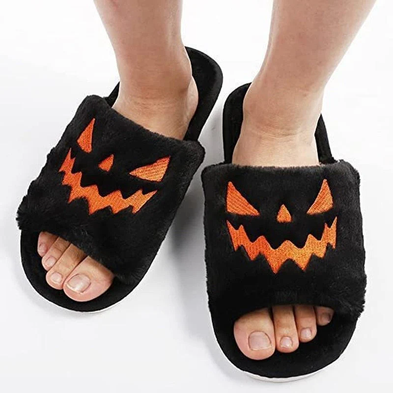 Soft Scary Pumpkin Slippers - Image 2