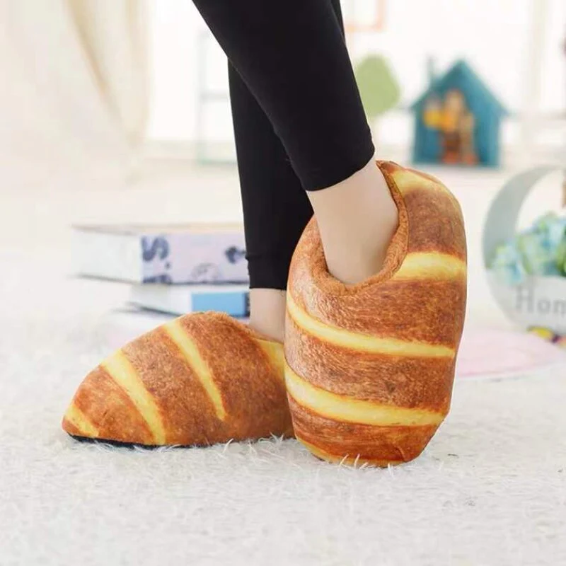 Creative Toast Bread Winter Slippers - Image 2