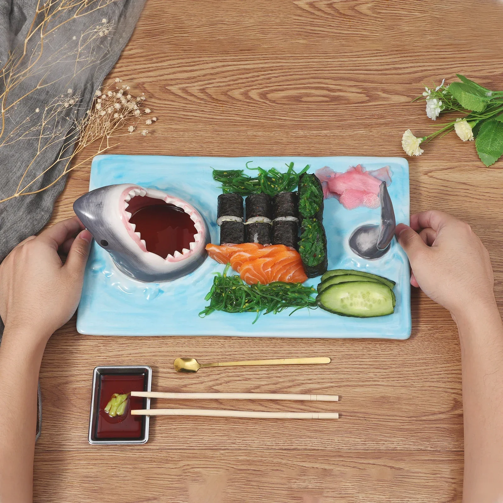 Shark Bite Sushi Serving Platter - Image 2