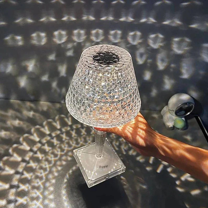 Diamond Glow Rechargeable Crystal Table Lamp - Image 1