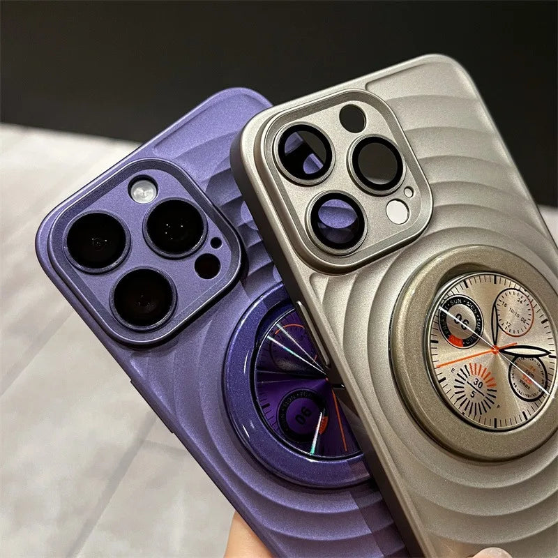 Clock Water Ripple Magsafe Bracket Phone Case - Image 2