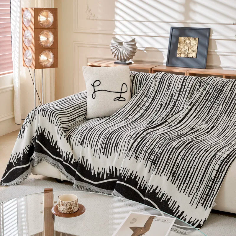 Geometric Lines Sofa Throw Cover Blanket - Image 2