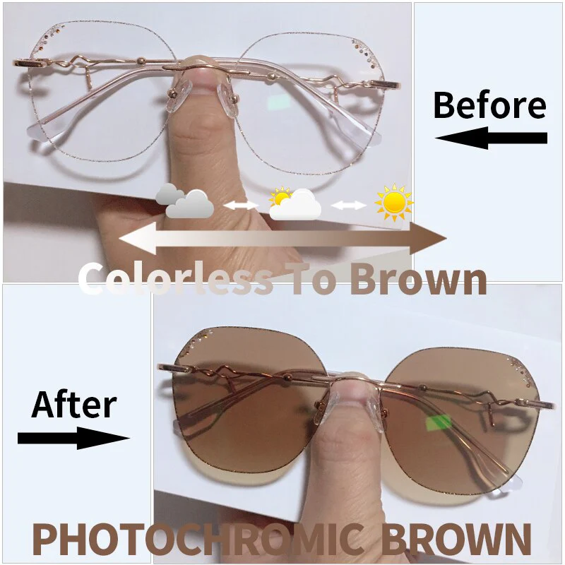 Diamond Sight Rimless Fashion Eyeglasses - Image 3