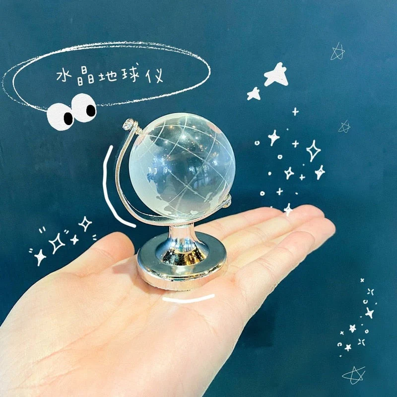 Crystal Transparent Miniature Glass Earth Globe - Image 3