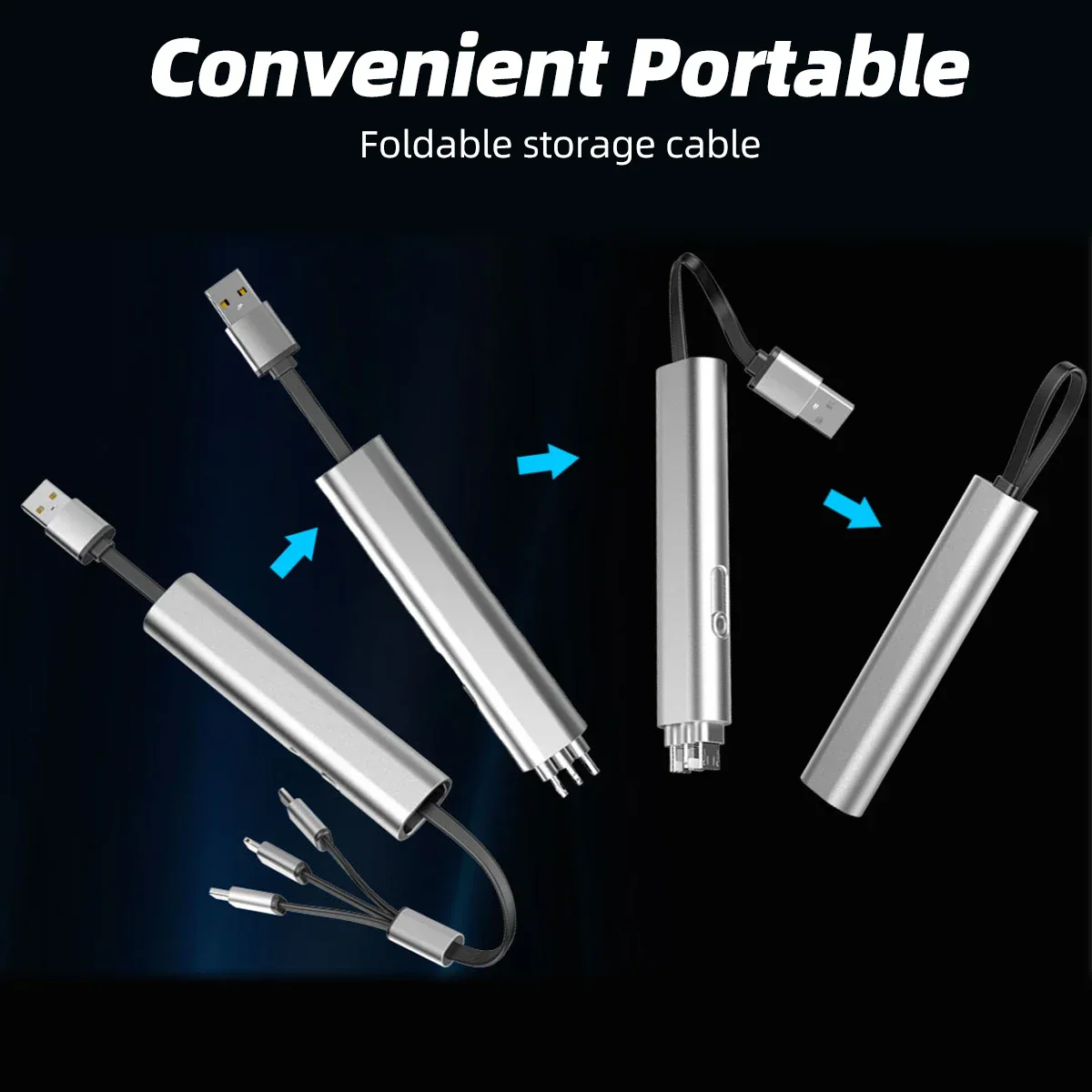 3in1 Metal Anti-Scratch Fast USB Smart Charging Cable - Image 3
