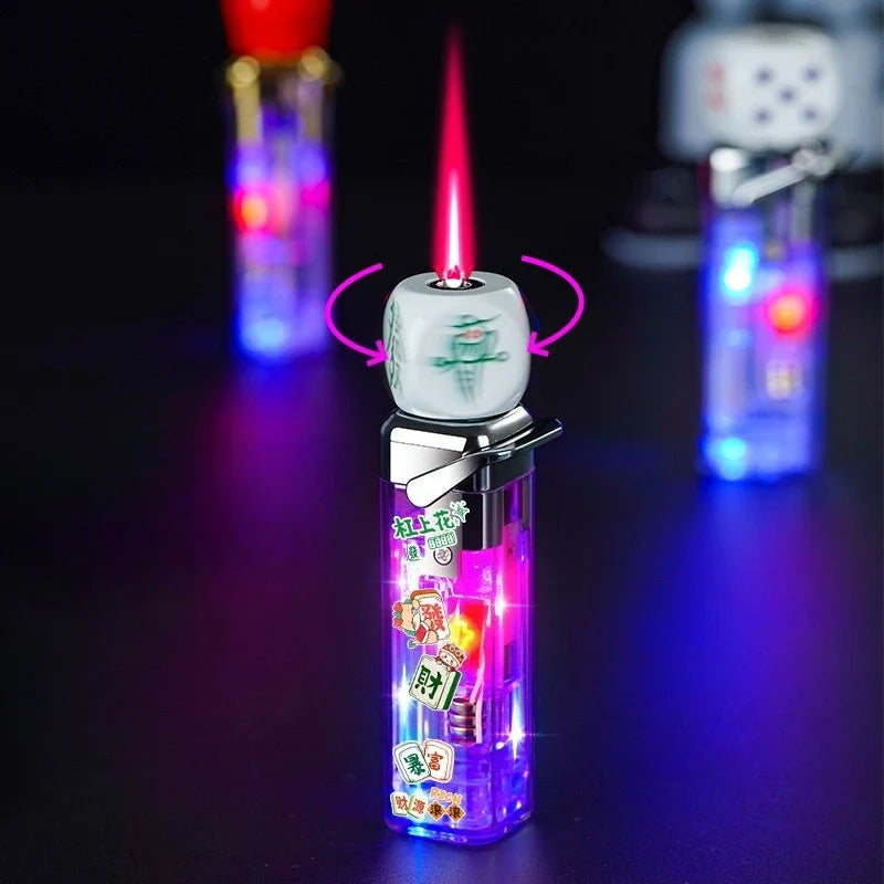 Rotating Dice Head LED Jet Flame Lighter - Image 3