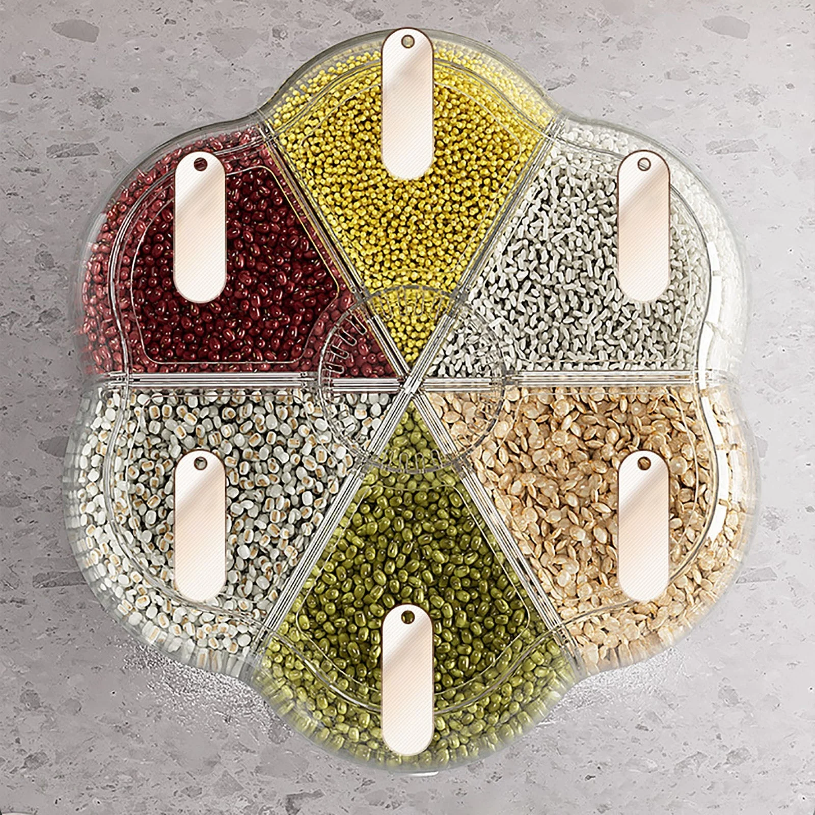 6-Grid Rotating Grain Storage Dispenser - Image 3