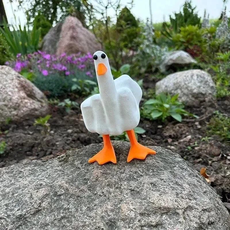 Middle Finger Resin Duck Decor - Image 2
