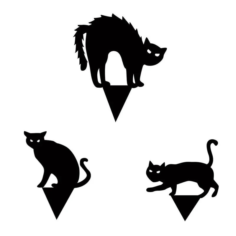 3Pcs Black Cat Garden Ornaments - Image 3