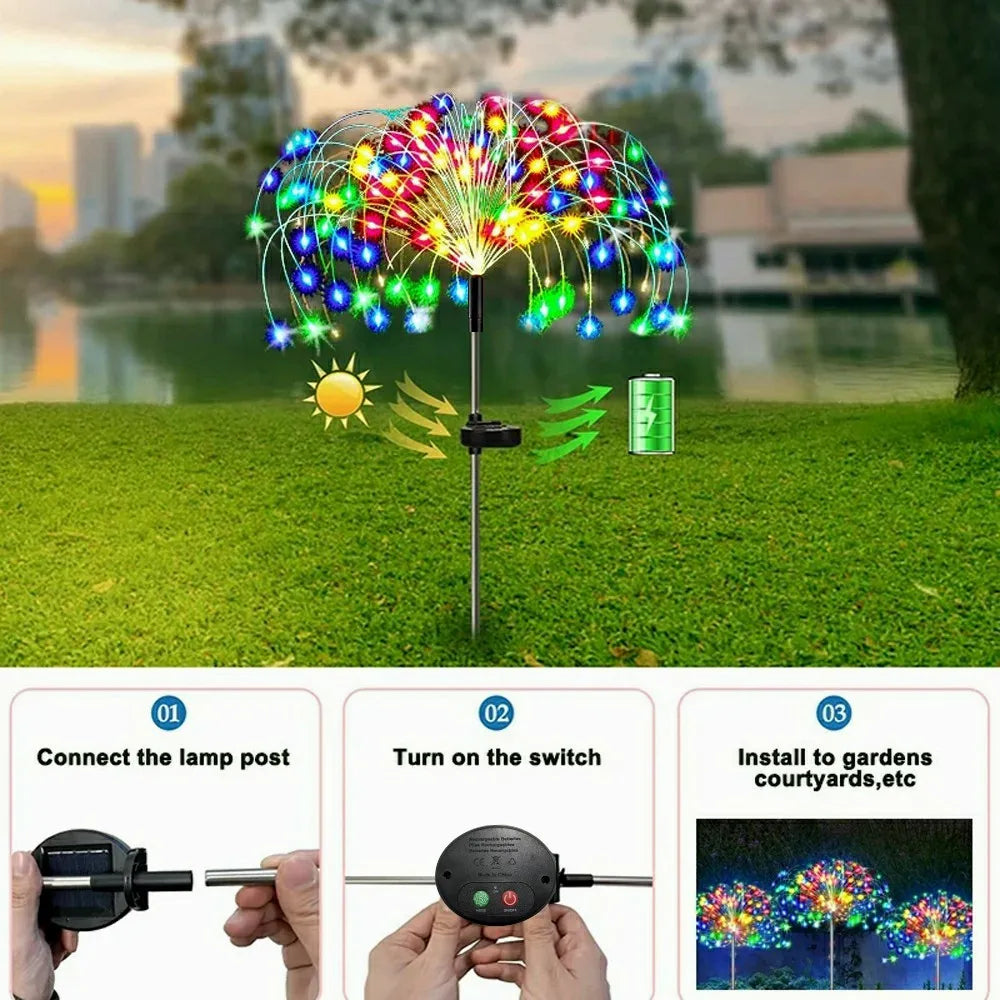 LED Solar Firework Fairy Outdoor Pathway Lights - Image 2