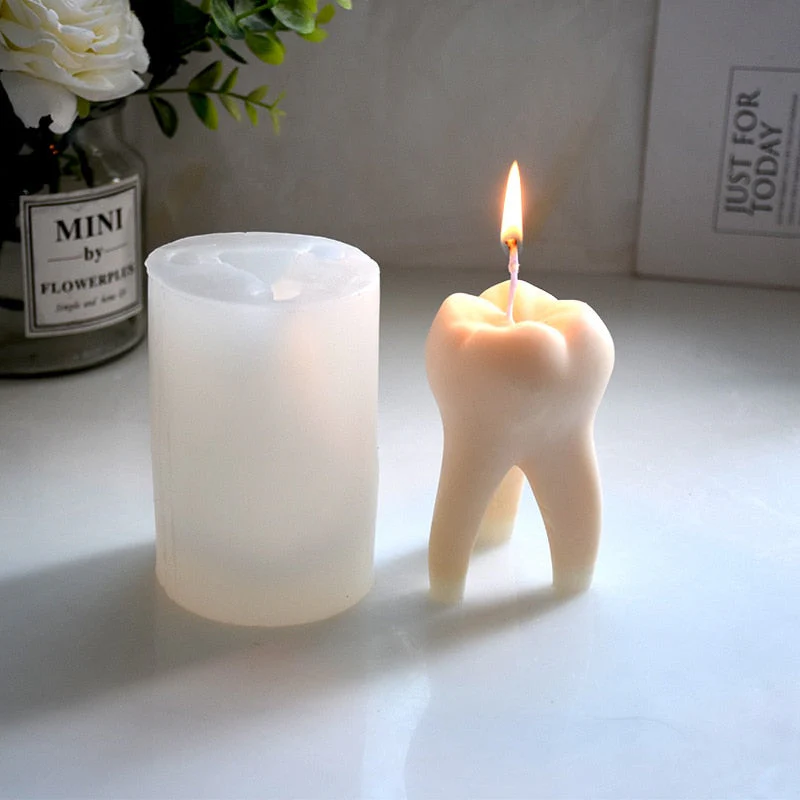 Artistic DIY Tooth Shape Unique Candle Mold - Image 1