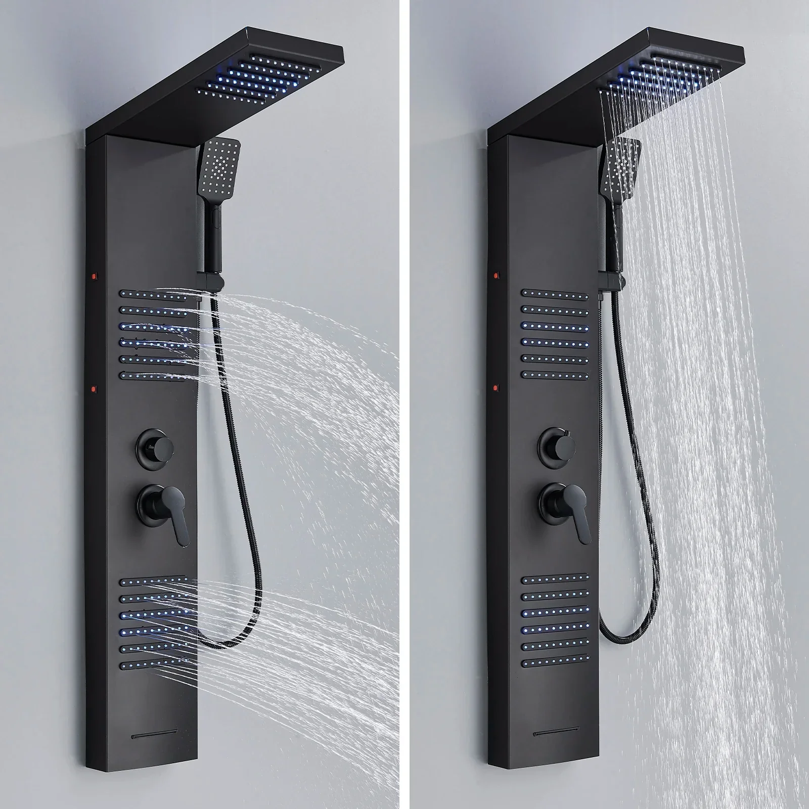 Rainfall Multi-Jet Panel Adjustable Pressure Shower Set - Image 3