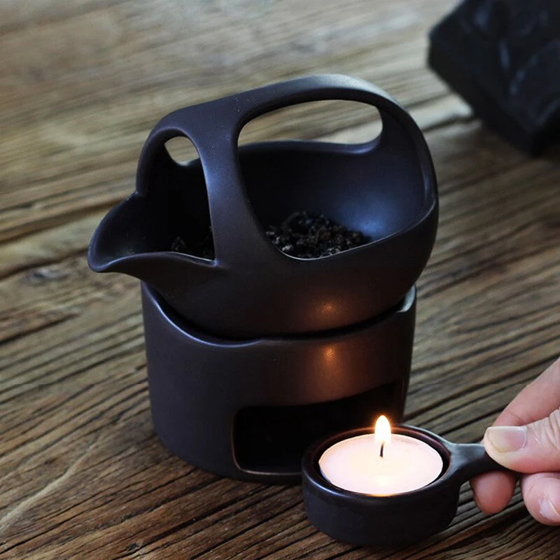 Japanese Style Simple Candle Tea Warmer Pot - Image 3