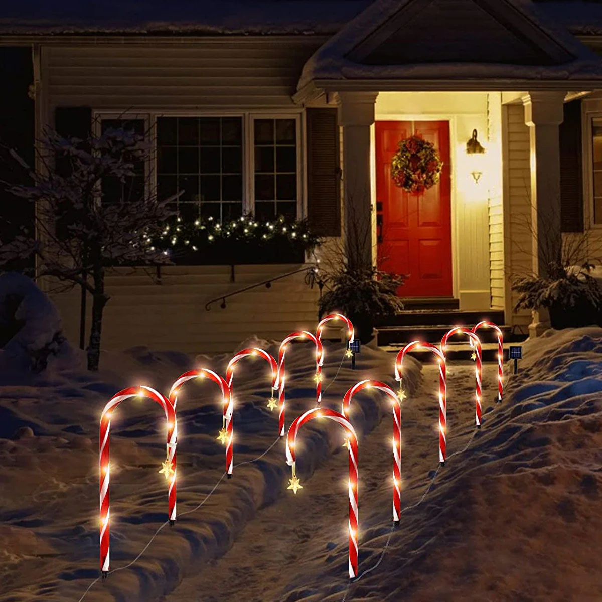 Candy Cane Lane LED Solar Lamp - Image 2