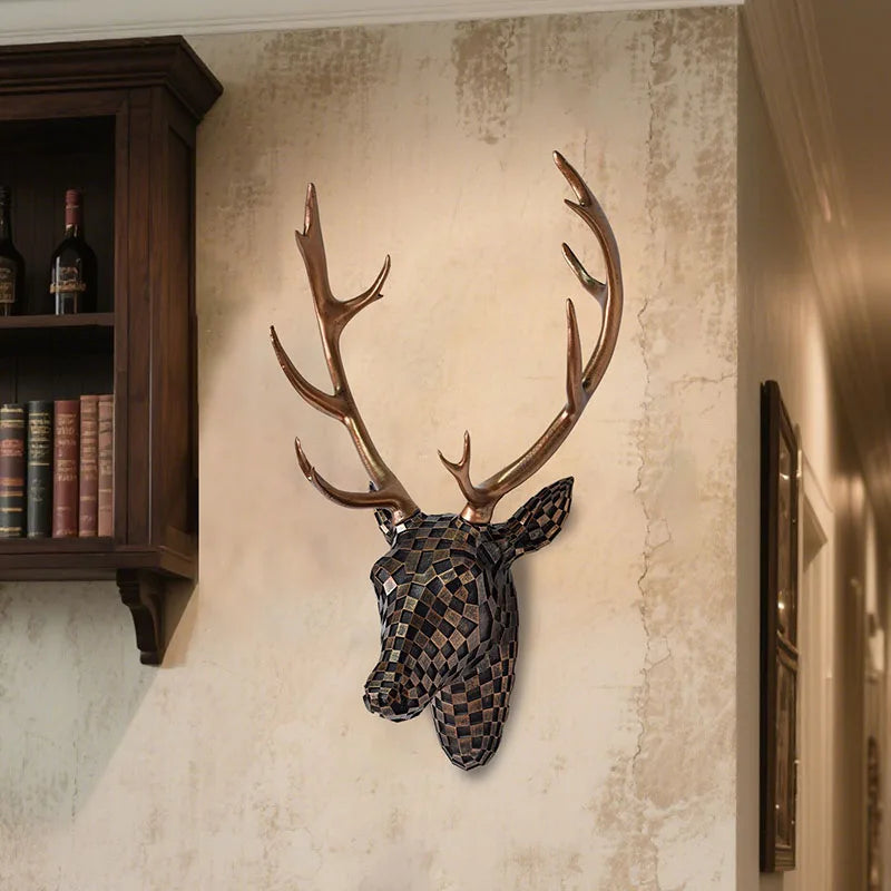 Artistic Deer Head Sculptural Wall Decor - Image 3