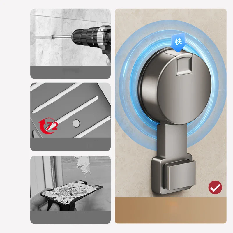 No-Drill Suction Powered Corner Bathroom Organizer - Image 3