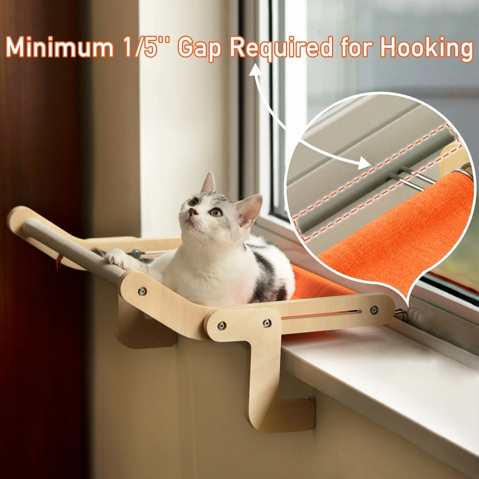 Wooden Window Cat Hanging Bed - Image 3