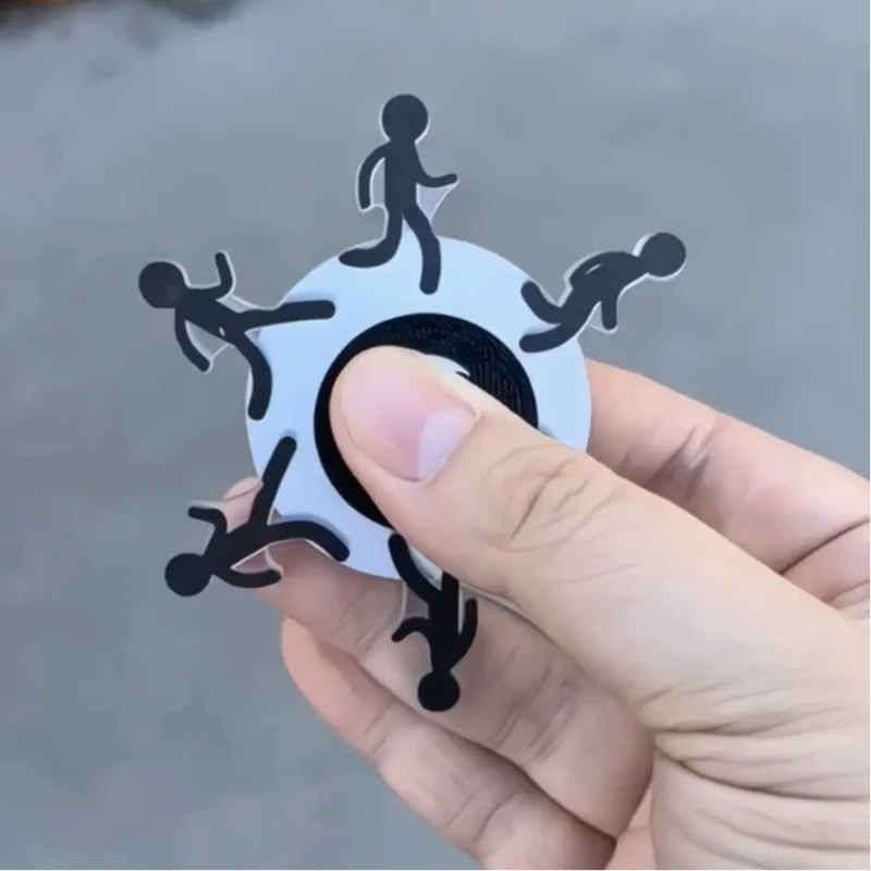 Running Stickman Optical Illusion Fidget Spinner - Image 3