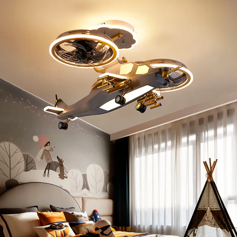 Sky Hero Helicopter LED Fan Lamp - Image 1