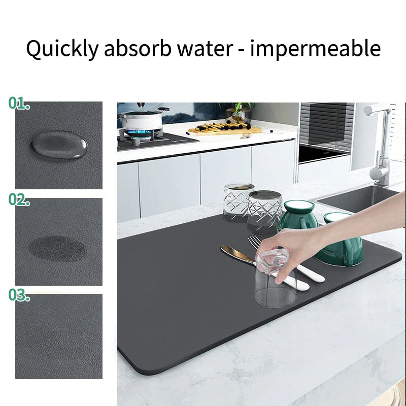Large Water Absorbent Kitchen Draining Pad - Image 2