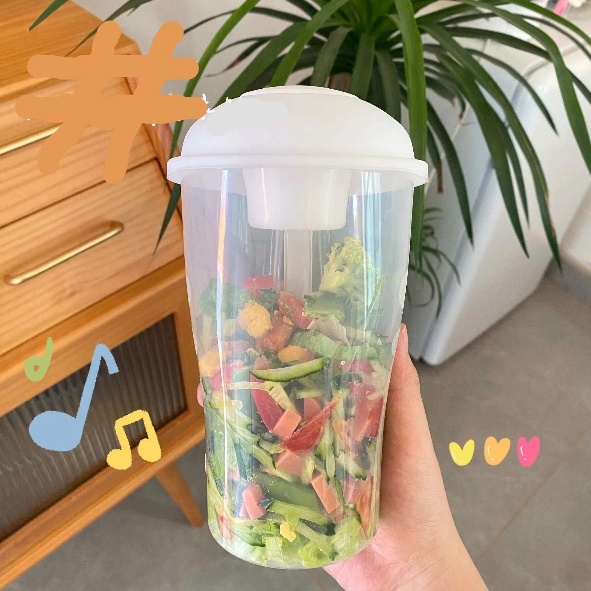 Portable Built-in Fork Mini Salad Cup - Image 3