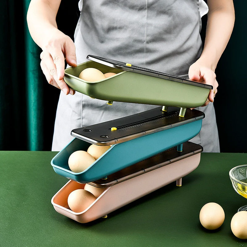 Automatic Stackable Refrigerator Egg Storage Box - Image 3