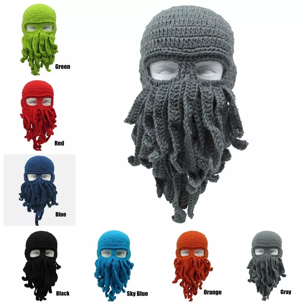 Octopus Tentacle Knitted Face Winter Mask - Image 3
