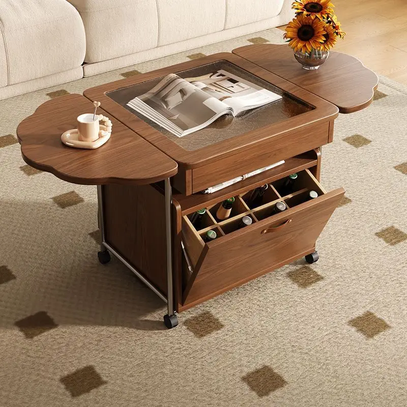 Minimalist Scandinavian Multi-Use Organizer Folding Coffee Table - Image 2
