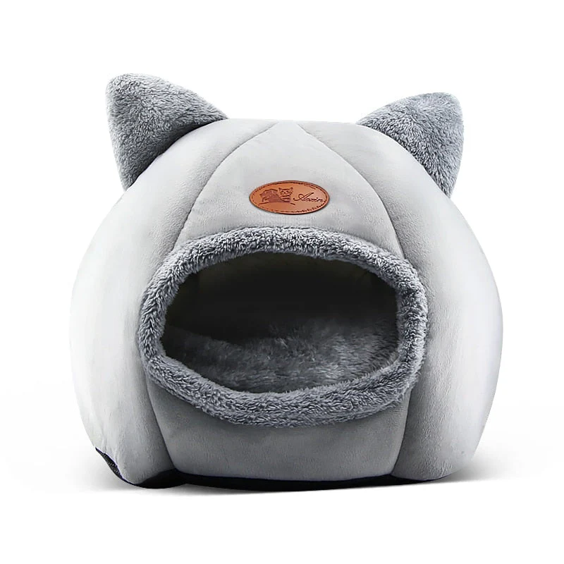 Fluffy Cave Cozy Indoor Cat Bed - Image 2