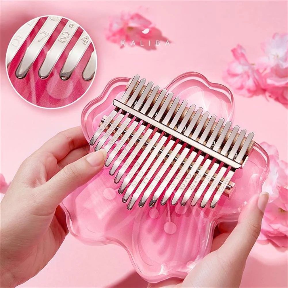 Cherry Blossom Kalimba Acrylic Thumb Piano - Image 3
