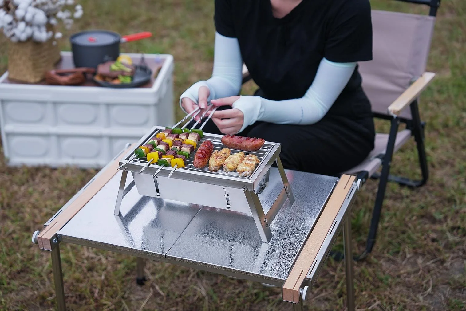 Ultimate Camping Style Stainless Steel Foldable Grill - Image 2